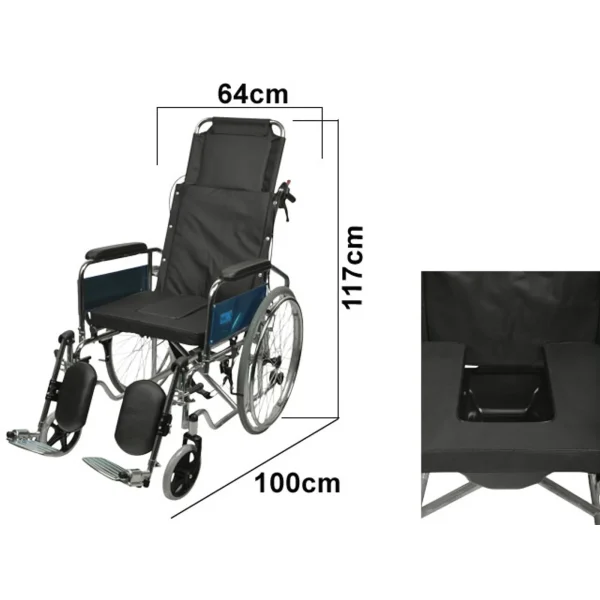 SILLA DE RUEDAS TIPO CAMILLA CON INODORO MEDIC LIFE - Image 2