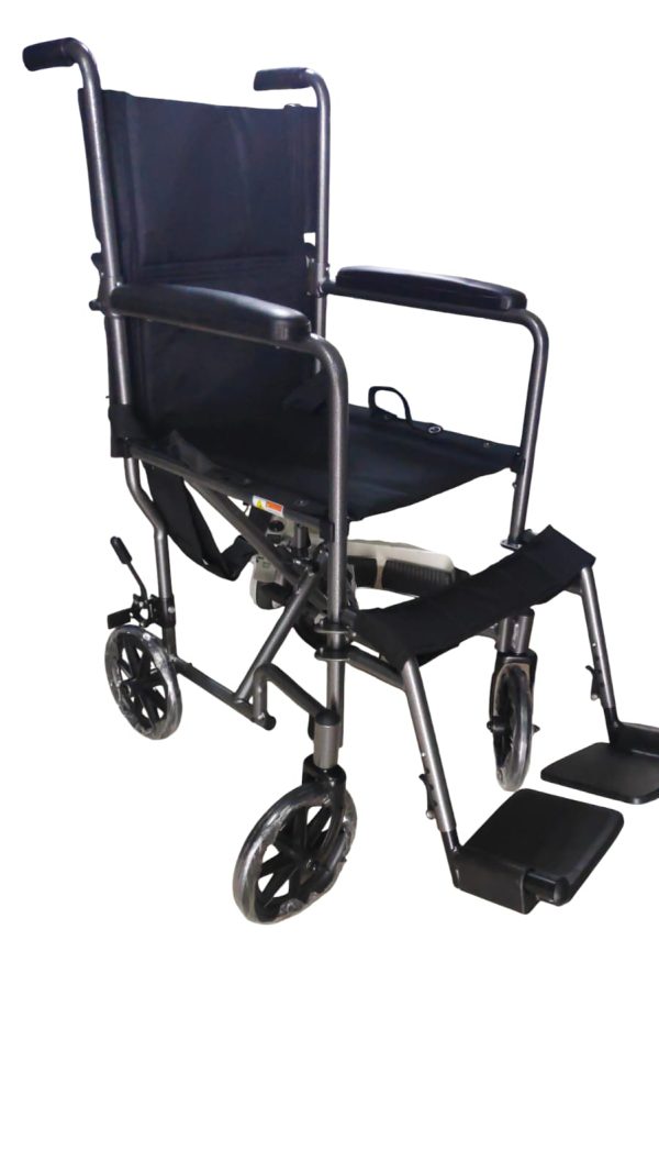 SILLA DE RUEDAS DE TRANSPORTE ACERO 14 PULGADAS - Image 2