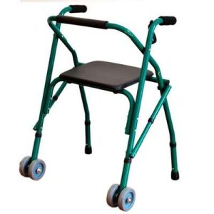 Andador 2 ruedas verde con asiento