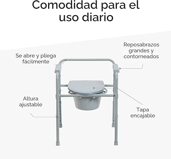 Drive Medical Inodoro de acero plegable portátil - Image 4