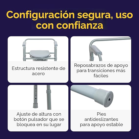 Drive Medical Inodoro de acero plegable portátil - Image 3