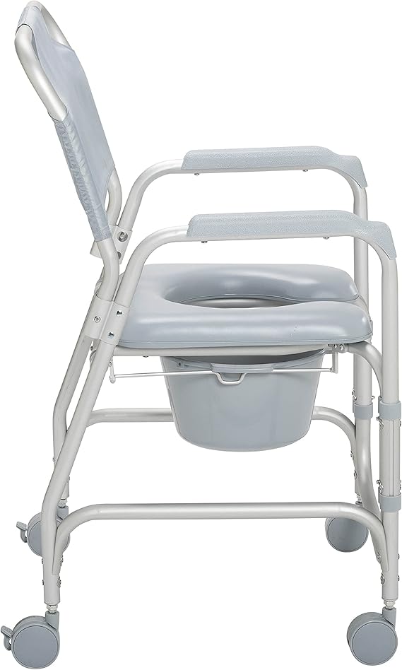 Drive Medical 11114KD-1 - Silla de ducha - inodoro con ruedas, color gris - Image 2