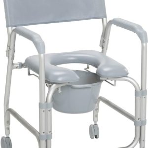 Drive Medical 11114KD-1 - Silla de ducha - inodoro con ruedas, color gris