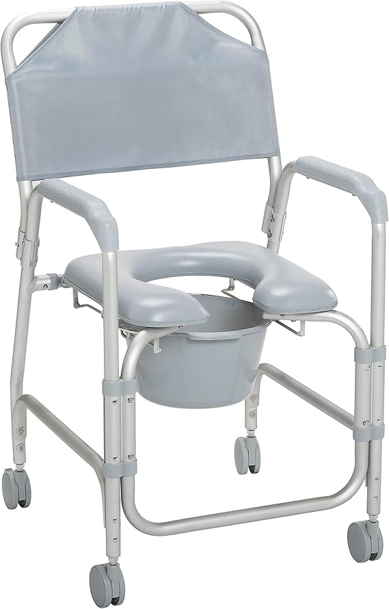 Drive Medical 11114KD-1 - Silla de ducha - inodoro con ruedas, color gris