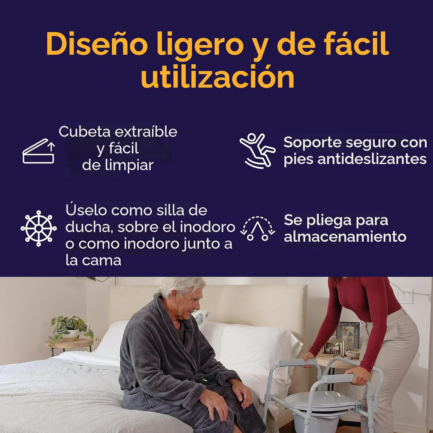 Drive Medical Inodoro de acero plegable portátil - Image 5