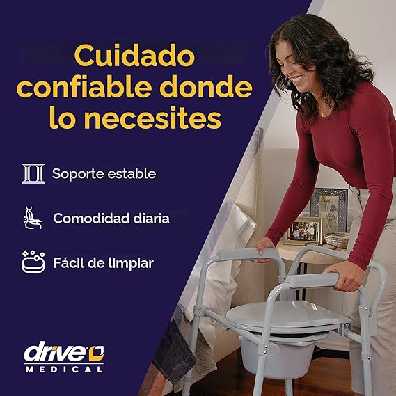 Drive Medical Inodoro de acero plegable portátil - Image 2