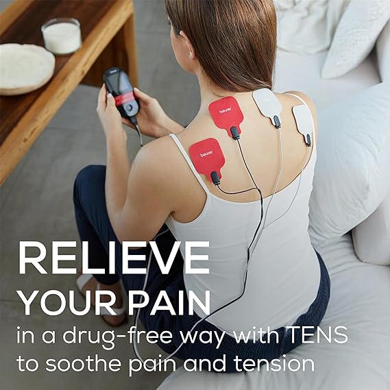 Beurer EM59 Unidad TENS digital 3 en 1, EMS y terapia de calor para alivio del dolor y relajación, estimulador muscular con 2 canales ajustables, 64 aplicaciones, función de temporizador - Image 3