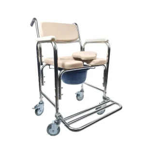 SILLA INODORO ACERO CON RUEDAS K&I