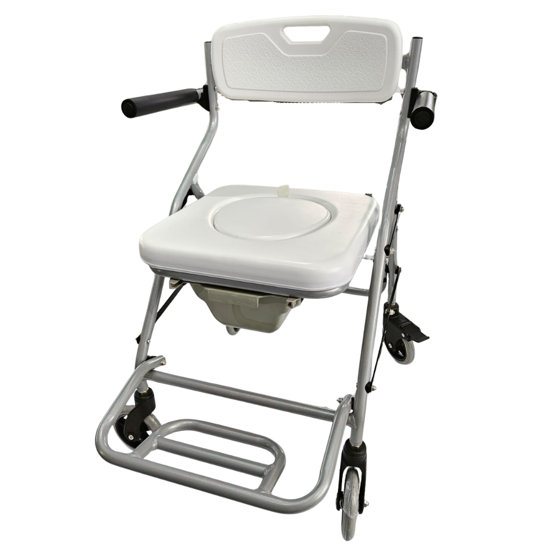 Silla inodoro portátil con ruedas para ducha SM
