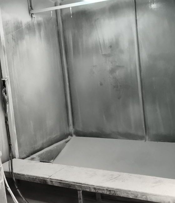 Cabina de pintura electrostática en polvo del taller